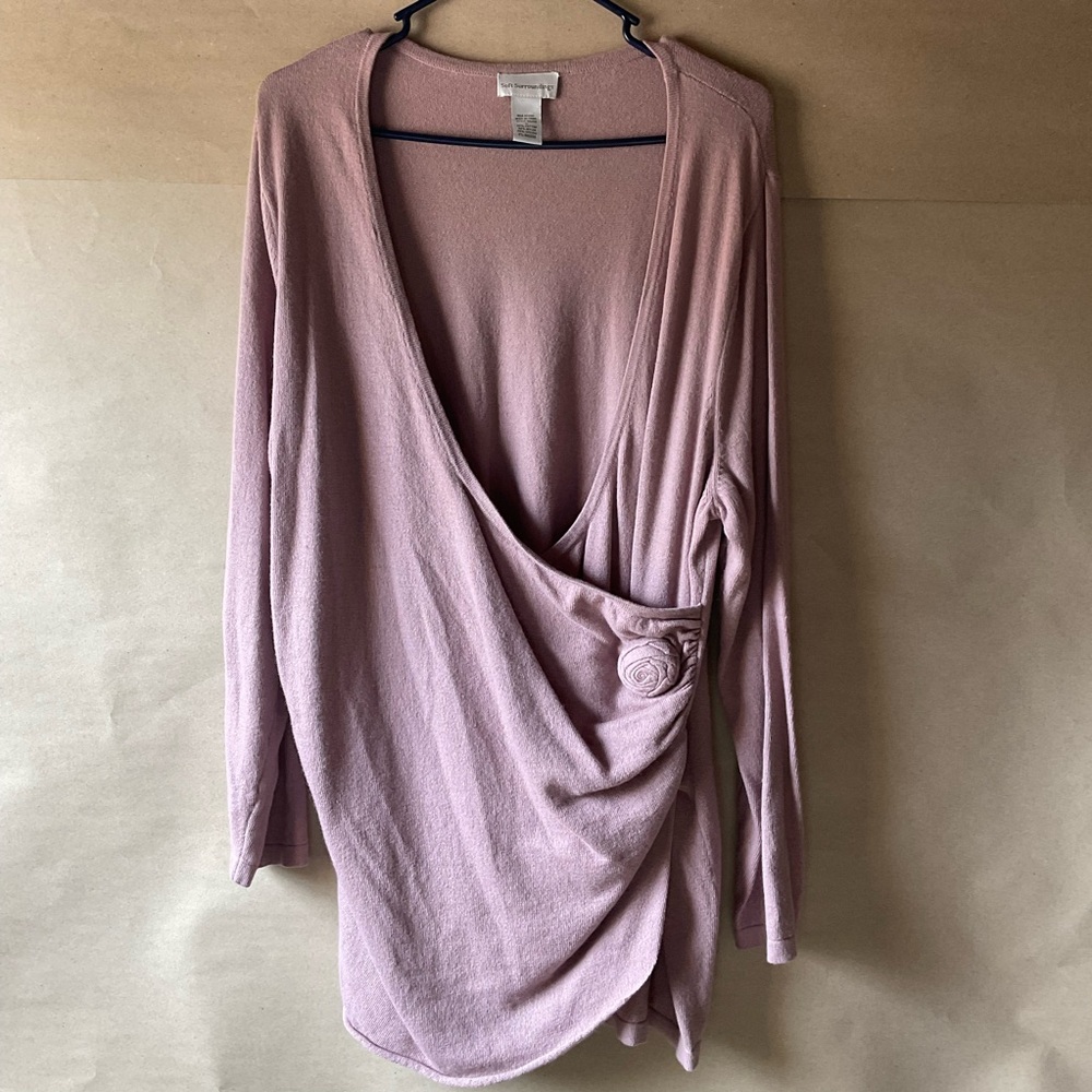 Soft Surroundings Pink Drape Sweater
